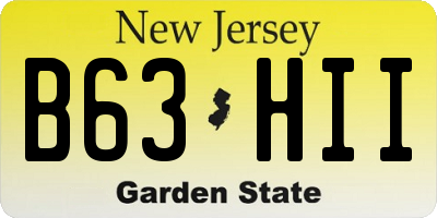 NJ license plate B63HII