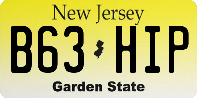 NJ license plate B63HIP