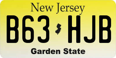 NJ license plate B63HJB