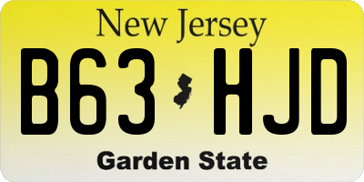 NJ license plate B63HJD