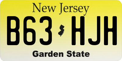 NJ license plate B63HJH