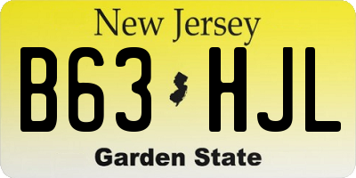 NJ license plate B63HJL
