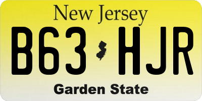 NJ license plate B63HJR