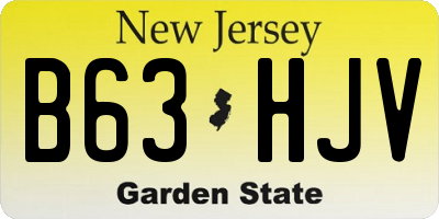 NJ license plate B63HJV