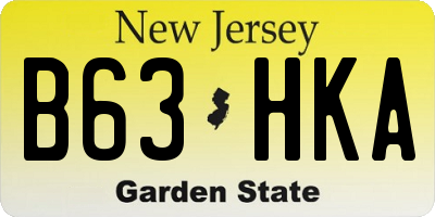 NJ license plate B63HKA