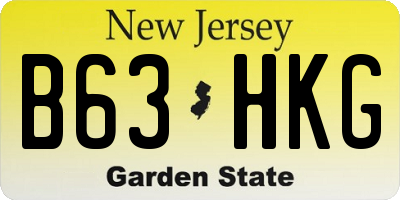 NJ license plate B63HKG