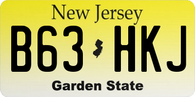 NJ license plate B63HKJ