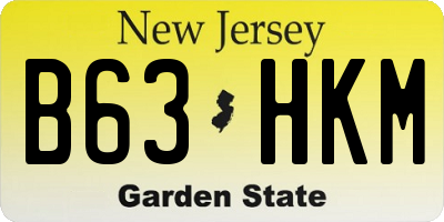 NJ license plate B63HKM