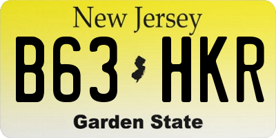 NJ license plate B63HKR