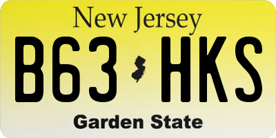 NJ license plate B63HKS