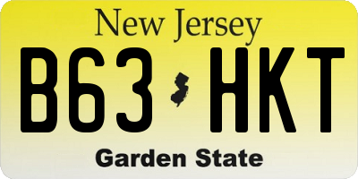 NJ license plate B63HKT