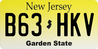 NJ license plate B63HKV