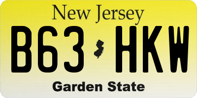 NJ license plate B63HKW
