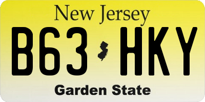 NJ license plate B63HKY