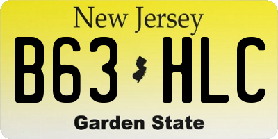 NJ license plate B63HLC