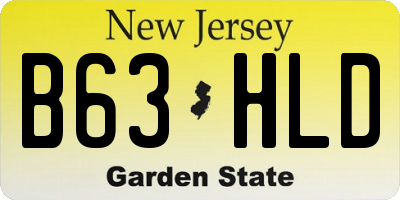 NJ license plate B63HLD
