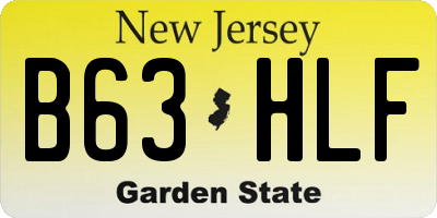 NJ license plate B63HLF