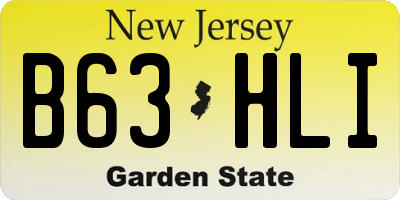 NJ license plate B63HLI