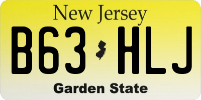 NJ license plate B63HLJ