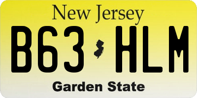 NJ license plate B63HLM