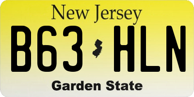 NJ license plate B63HLN