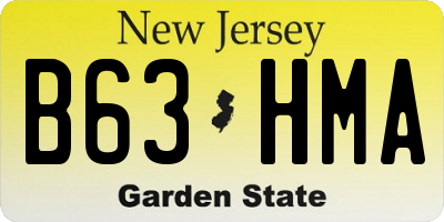 NJ license plate B63HMA