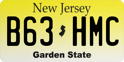 NJ license plate B63HMC