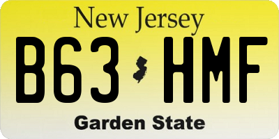 NJ license plate B63HMF