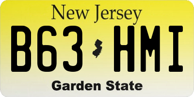 NJ license plate B63HMI