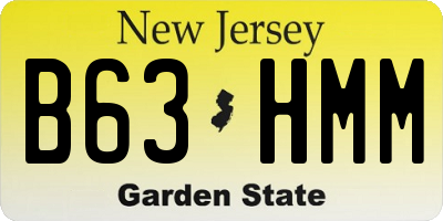 NJ license plate B63HMM