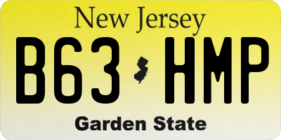 NJ license plate B63HMP