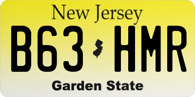 NJ license plate B63HMR