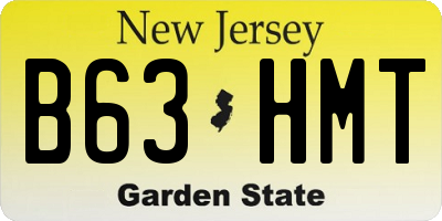 NJ license plate B63HMT