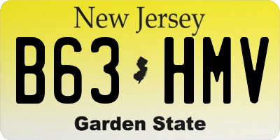 NJ license plate B63HMV