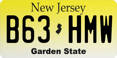 NJ license plate B63HMW