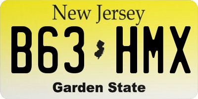 NJ license plate B63HMX