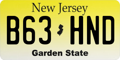 NJ license plate B63HND