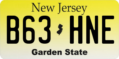 NJ license plate B63HNE