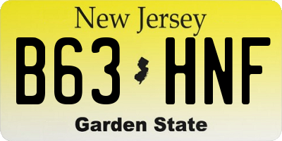 NJ license plate B63HNF