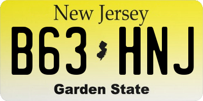 NJ license plate B63HNJ