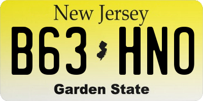 NJ license plate B63HNO