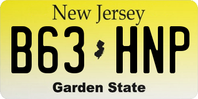 NJ license plate B63HNP
