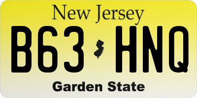 NJ license plate B63HNQ