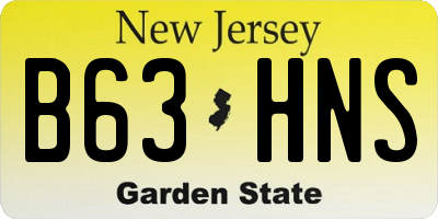 NJ license plate B63HNS