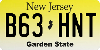 NJ license plate B63HNT