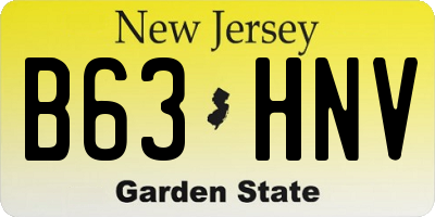 NJ license plate B63HNV