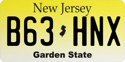 NJ license plate B63HNX