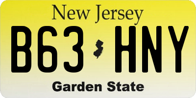 NJ license plate B63HNY