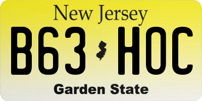NJ license plate B63HOC