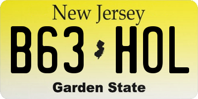 NJ license plate B63HOL
